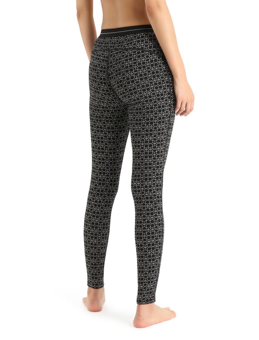 Une pièce Icebreaker Merino 250 Vertex Leggings Alpine Geo Femme Noir Blanche | FR 1792XYUF